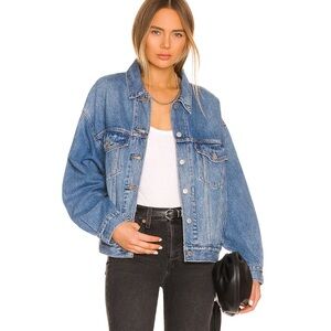Levi’s Ex-Boyfriend Trucker Denim Jacket in Concrete Indigo